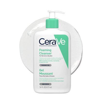 Cerave Gel Moussant Nettoyant Peau Normale à Grasse