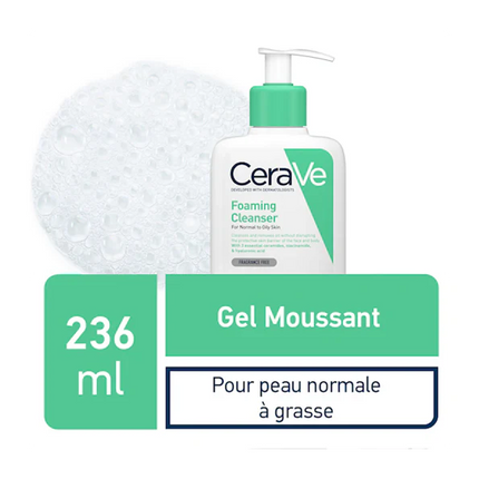 Cerave Gel Moussant Nettoyant Peau Normale à Grasse