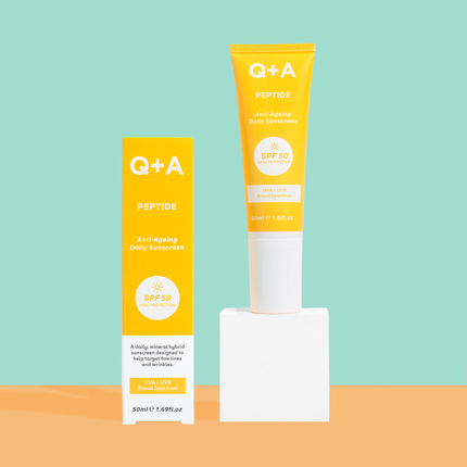 Q+A Peptide SPF 50 Crème Solaire Anti-age Quotidienne